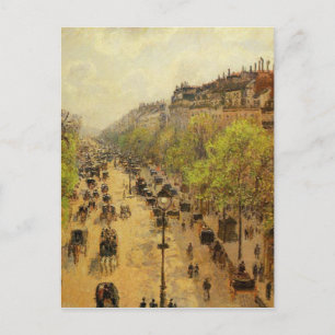 Boulevard Montmartre Spring by Camille Pissarro Postkarte
