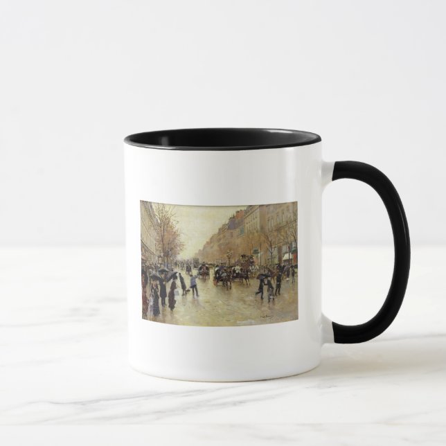 Boulevard Poissonniere im Regen, c.1885 Tasse (Rechts)