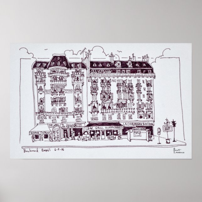 Boulevard Raspail, Paris, Frankreich Poster (Vorne)