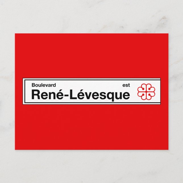 Boulevard Rene-Levesque, Montreal Street Sign Postkarte (Vorderseite)