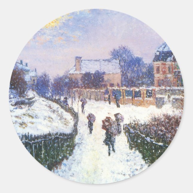 Boulevard Saint Denis Argenteuil von Claude Monet Runder Aufkleber (Vorderseite)
