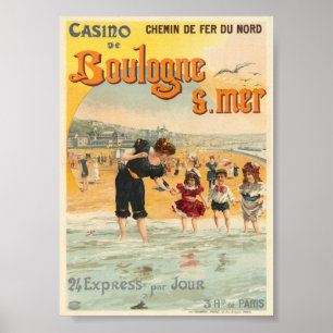 Boulogne sur mer Frankreich Vintage Poster 1890