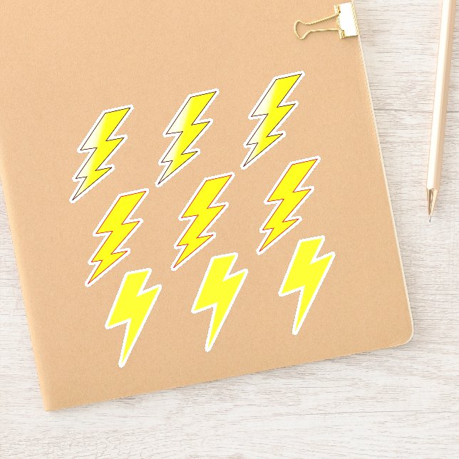 Boulons de foudre jaune - Stickers scolaires (Carnet)