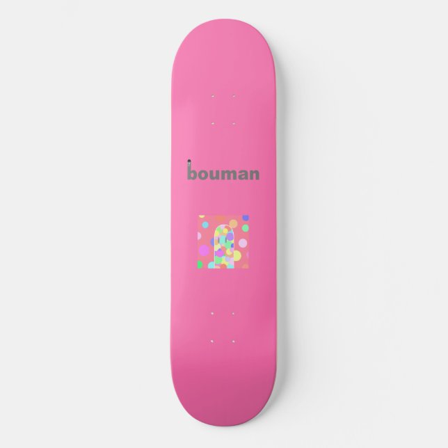 Bouman167-Sorte Regenbogen#7 Skateboard (Vorderseite)
