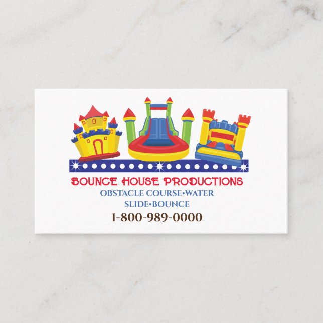 BOUNCE BOUNCY HOUSE BIRTHDAY PARTY Business Sign Visitenkarte (Vorderseite)