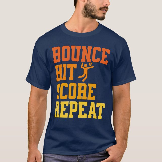 Bounce Hit Score Wiederholung Spikeball T-Shirt (Vorderseite)