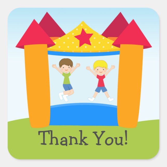 Bounce House Anniversaire Sticker (Devant)