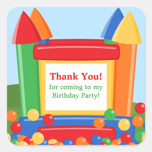 Bounce House Anniversaire Sticker (Devant)