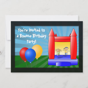Bounce House Ballons Anniversaire Fête Invitation