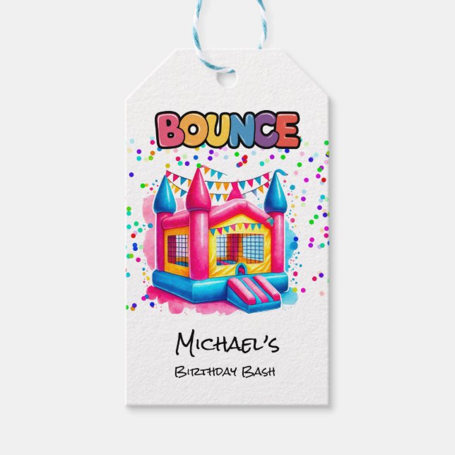 Bounce House Birthday Bash Vielen Dank Geschenkanhänger (Vorderseite)