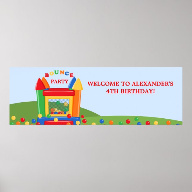Bounce House Birthday Party Banner Poster (Vorne)
