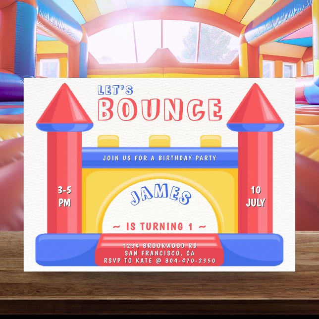 Bounce House Birthday Party Einladung (Bounce House Birthday Party Invitation
)