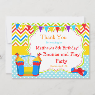 Bounce House Bouncy Castle Birthday Boy Dankeskarte