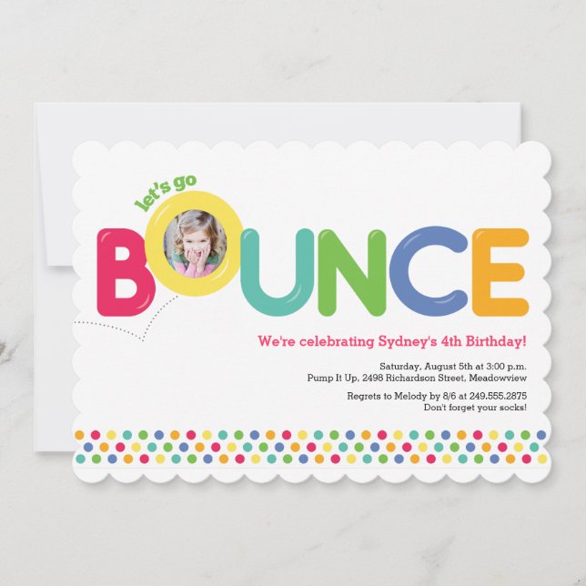 Bounce House Einladung Foto Card Multi (Vorderseite)