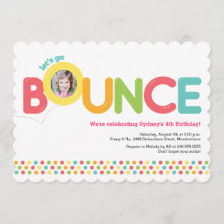 Bounce House Einladung Foto Card Rosa