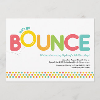 Bounce House Einladung Pink & Aqua