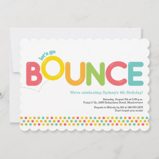 Bounce House Einladung Pink & Aqua