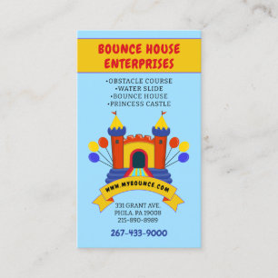 BOUNCE HOUSE INFLATABLES PARTY GEBURTSTAG VISITENKARTE