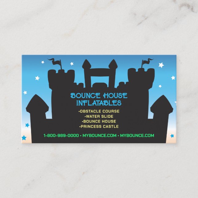 BOUNCE HOUSE INFLATABLES PARTY Ihre Visitenkarten Visitenkarte (Vorderseite)