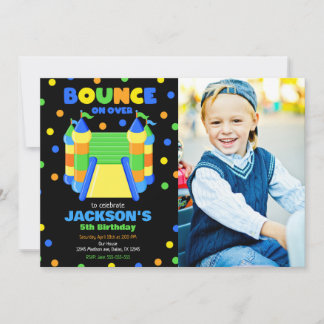 Bounce House Jump Birthday Party Photo Einladung