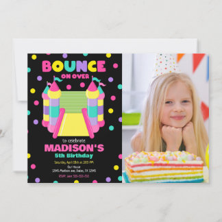 Bounce House Jump Birthday Party Photo Einladung