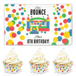 Bounce House Jumping Casting Kindergeburtstag Part Banner