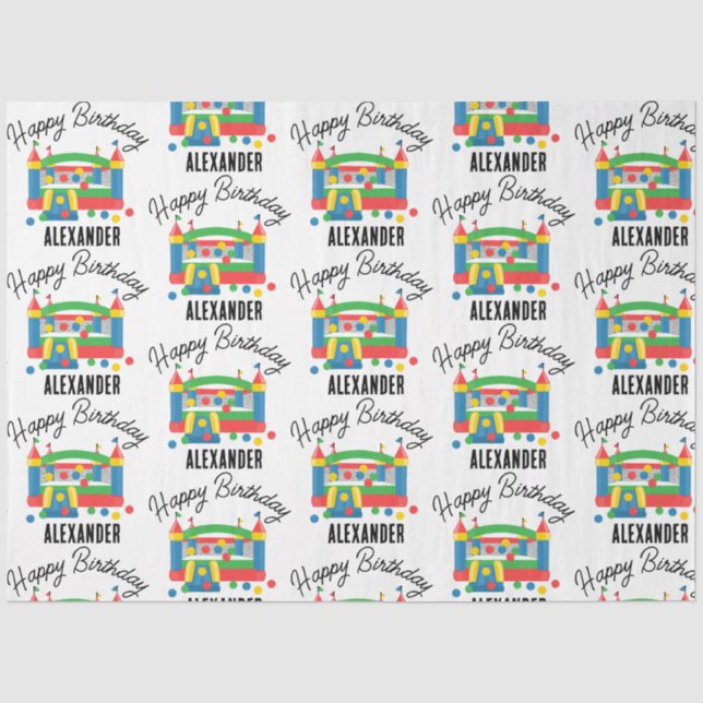 Bounce House Jumping Castle Ball Kids Name Seidenpapier (Vorderseite)