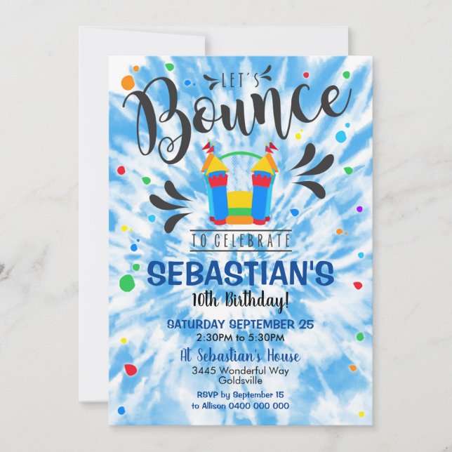 Bounce House Party Invitation Garçon Jumping Castl (Devant)