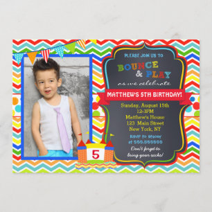 Bounce House Photo Invitations à la fête d'anniver