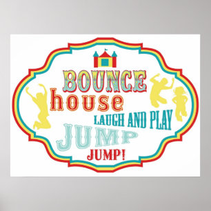 Bounce House Sign Carnival Circus Geburtstag Poster