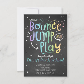 Bounce Jump and Play Birthday Party Einladung
