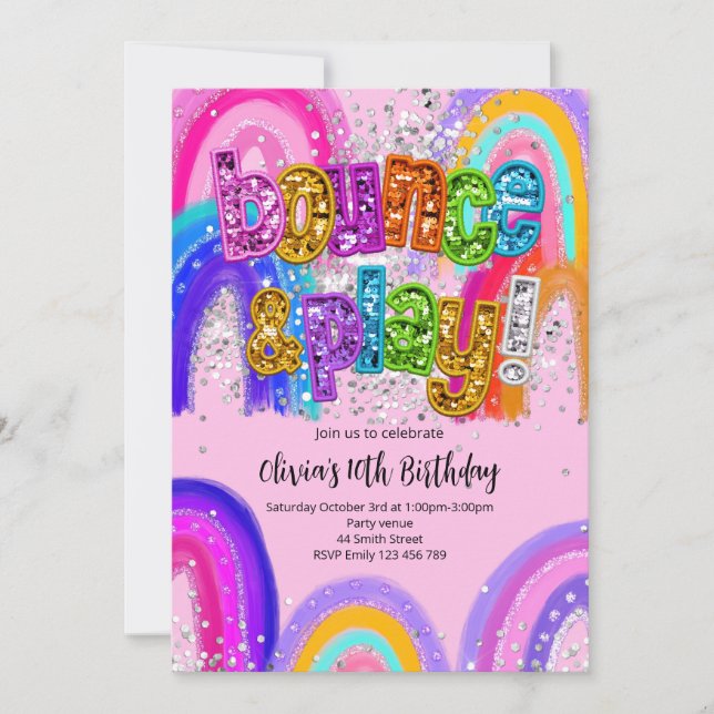 Bounce Party Birthday Any Age Invitation Einladung (Vorderseite)