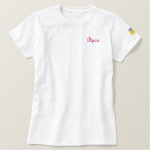 Bouncee™_name+Lächelkugel Logo(Hülle)bestickt Besticktes T-Shirt