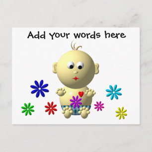 BOUNCING BABY JUGEND MIT 7 BLUME POSTKARTE
