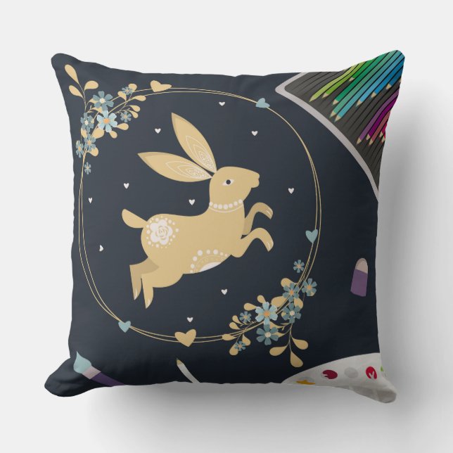 Bouncing Bunny Pikkow Kissen (Vorderseite)