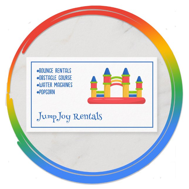 Bouncing Rentals House Visitenkarte (Bouncing House Business Card)