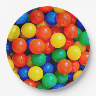 Bouncy Balls Ball Pit Thema Geburtstagsparty Pappteller
