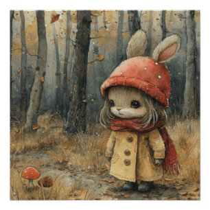 Bouncy Whiskers: Ein bisschen Whimsy Bunny Poster