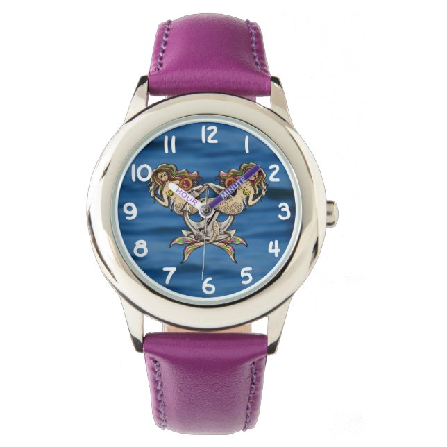 Bound Mermaids - Schönes Design für Meeresliebhabe Armbanduhr (Vorderseite)