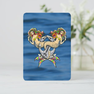 Bound Mermaids - Schönes Design für Meeresliebhabe Dankeskarte