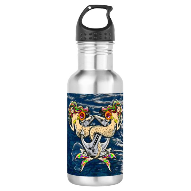 Bound Mermaids - Schönes Design für Meeresliebhabe Edelstahlflasche (Vorderseite)