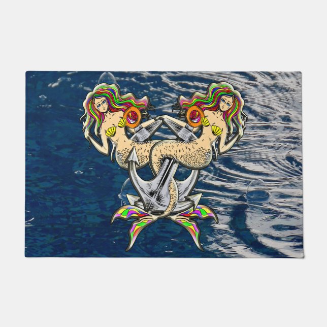 Bound Mermaids - Schönes Design für Meeresliebhabe Fußmatte (Vorderseite)