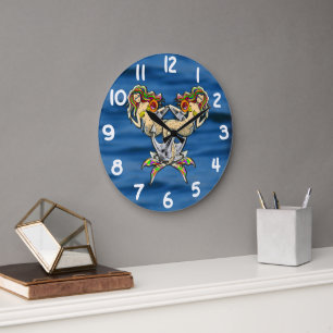 Bound Mermaids - Schönes Design für Meeresliebhabe Große Wanduhr
