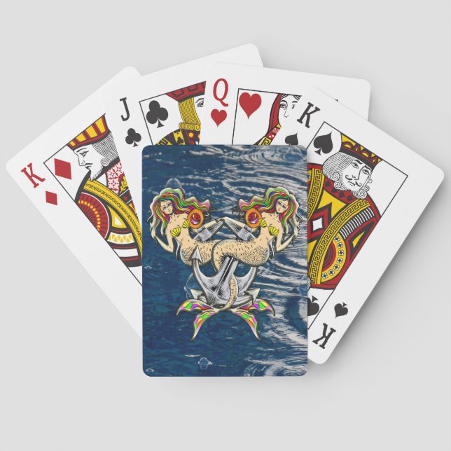 Bound Mermaids - Schönes Design für Meeresliebhabe Spielkarten (Rückseite)