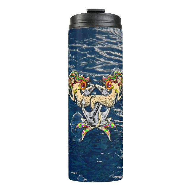 Bound Mermaids - Schönes Design für Meeresliebhabe Thermosbecher (Vorderseite)