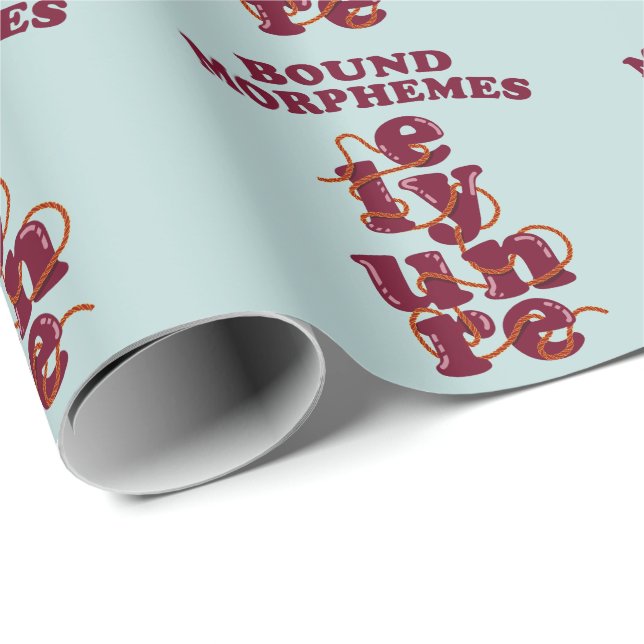 Bound Morphemes Phonics unterrichten Englisch Geschenkpapier (Rolleneckpunkt)
