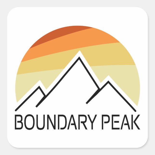 Boundary Peak Nevada Retro Quadratischer Aufkleber (Vorderseite)