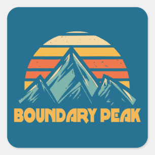 Boundary Peak Nevada Retro Türkis Quadratischer Aufkleber