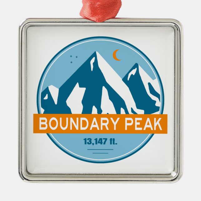 Boundary Peak Nevada Stars Moon Ornament Aus Metall (Vorne)