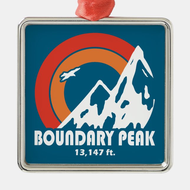 Boundary Peak Nevada Sun Eagle Ornament Aus Metall (Vorne)